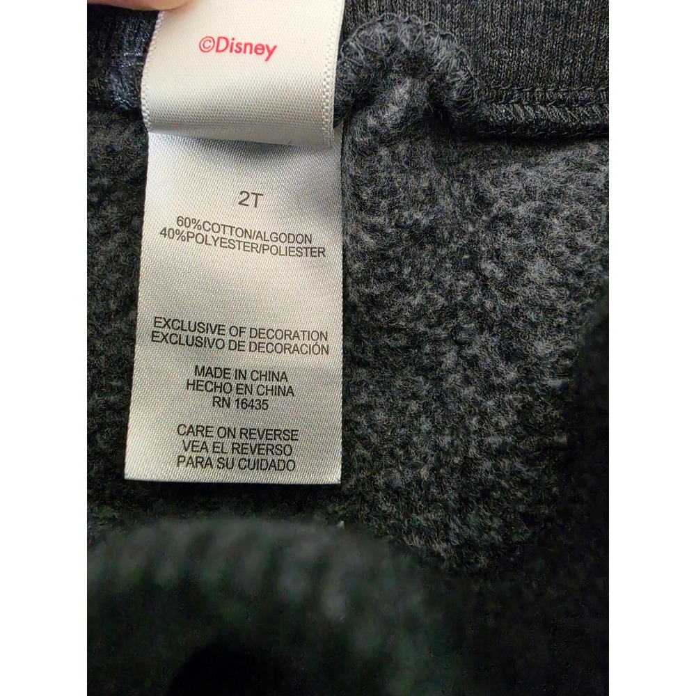 Disney Mickey Mouse Toddler Boys Charcoal Gray Plaid Knee Patch Joggers 2T - Picture 4 of 5